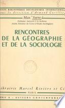 Rencontres de la géographie et de la sociologie