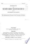 Rendiconti Del Seminario Matematico Della Università Di Padova