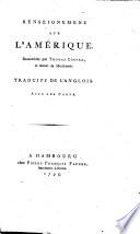 Renseignemens sur l'Amérique. Rassemblés par Thomas Cooper ... Traduits de l'anglois. Avec une carte