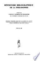 Répertoire bibliographique de la philosophie