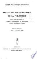 Répertoire bibliographique de la philosophie