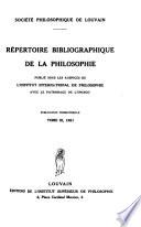 Répertoire bibliographique de la philosophie