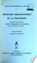 Répertoire bibliographique de la philosophie