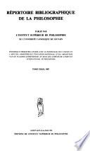 Répertoire bibliographique de la philosophie
