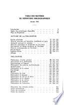Répertoire bibliographique de la philosophie
