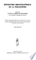 Répertoire bibliographique de la philosophie