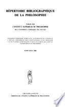 Répertoire bibliographique de la philosophie