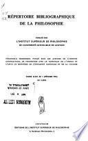 Répertoire bibliographique de la philosophie