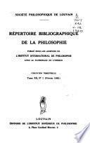 Répertoire bibliographique de la philosophie