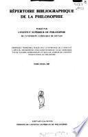 Répertoire bibliographique de la philosophie