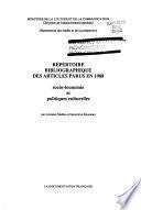 Répertoire bibliographique des articles parus en ...