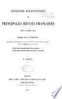 Répertoire bibliographique des principales revues francaises ... Rédigé par D. Jordell. 1.-3. année
