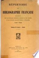 Répertoire de bibliographie française