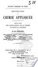 Répertoire de chimie appliquée