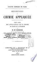 Repertoire de chimie appliquee