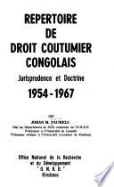 Répertoire de droit coutumier congolais