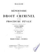 Répertoire de droit criminel et de procédure pénale
