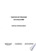 Répertoire de l'ethnologie de la France, 1982