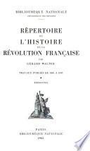Répertoire de l'histoire de la Révolution française