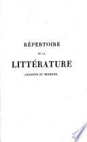 Répertoire de la littérature ancienne et moderne