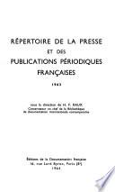 Répertoire de la presse et des publications périodiques françaises, 1963