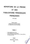 Répertoire de la presse et des publications périodiques françaises