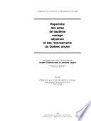 Répertoire des actes de baptême, mariage, sépulture et des recensements du Québec ancien
