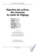 Répertoire des archives des communes du canton de Valgorge