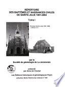 Répertoire des baptêmes et naissances civiles de Sainte-Julie, 1851-2002