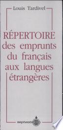 Répertoire des emprunts du français aux langues étrangères