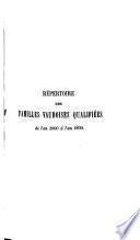 Répertoire des familles vaudoises qualifiées