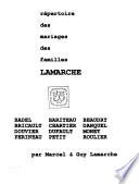 Répertoire des mariages des familles Lamarche