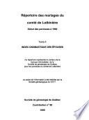 Répértoire des mariages du comté de Lotbinière: Index onomastique des épouses