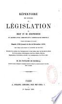 Répertoire des ouvrages de Législation, Droit...