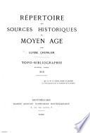 Répertoire des sources historiques du moyen âge