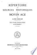Répertoire des sources historiques du moyen âge