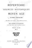Répertoire des sources historiques du moyen age