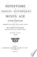 Répertoire des sources historiques du moyen age
