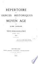 Répertoire des sources historiques du moyen âge: part. Topo-bibliographie (K-Z)