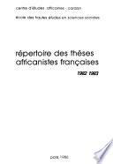 Répertoire des thèses africanistes françaises