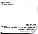 Répertoire des thèses de doctorat européennes