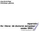 Répertoire des thèses de doctorat européennes