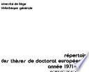Répertoire des thèses de doctorat européennes
