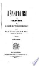 Répertoire des travaux de la Société de Statistique de Marseille