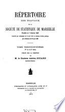 Répertoire des travaux de la Société de Statistique de Marseille