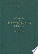 Répertoire du théâtre français imprimé entre 1630 et 1660