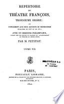 Répertoire du théâtre françois, 3e ordre: ou supplément aux deux éditions du répertoire publiées en 1803 et en 1817