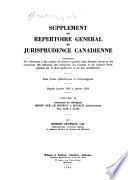 Répertoire général de jurisprudence canadienne contenant un résumé