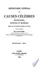 Répertoire général des causes célèbres françaises, anciennes et modernes
