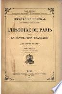Répertoire général des sources manuscrites de l'histoire de Paris pendant la révolution français: Assemblée constituante (2.-3. ptie.)